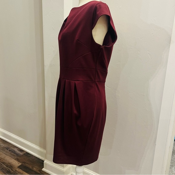 Dorothy Perkins Burgundy Pencil Dress Size 12 16uk - Picture 2 of 4